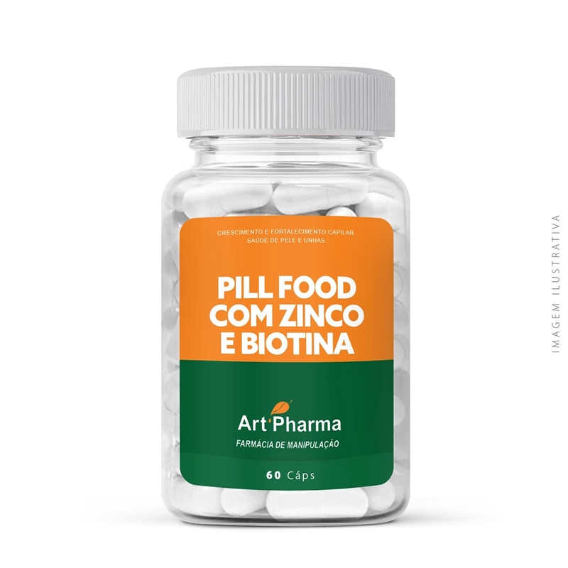 Pill Food com Zinco e Biotina 60 Cáps. - R$50,00